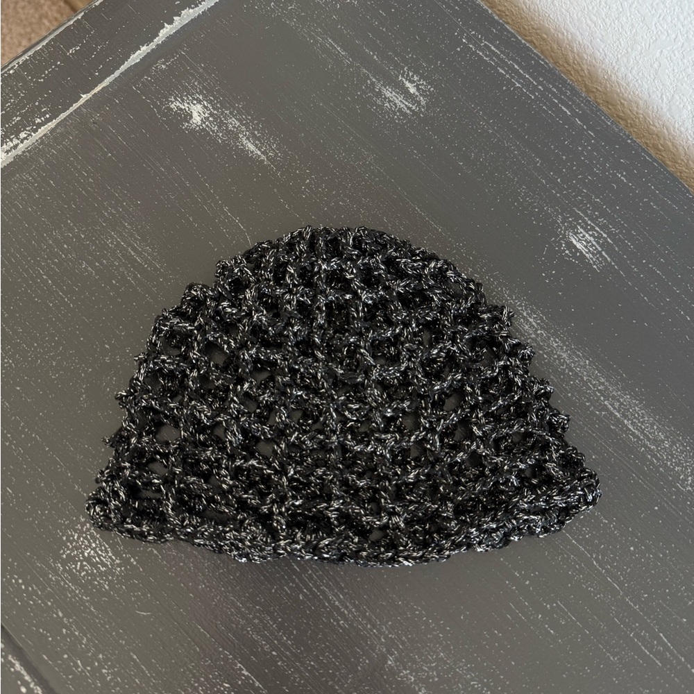 Elegant Black Crochet Beanie